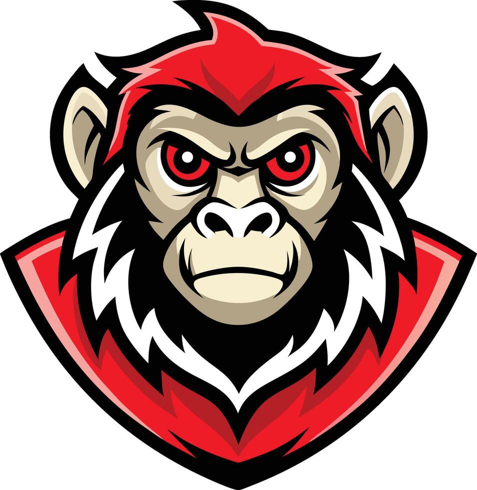 A red monkey mascot head vector