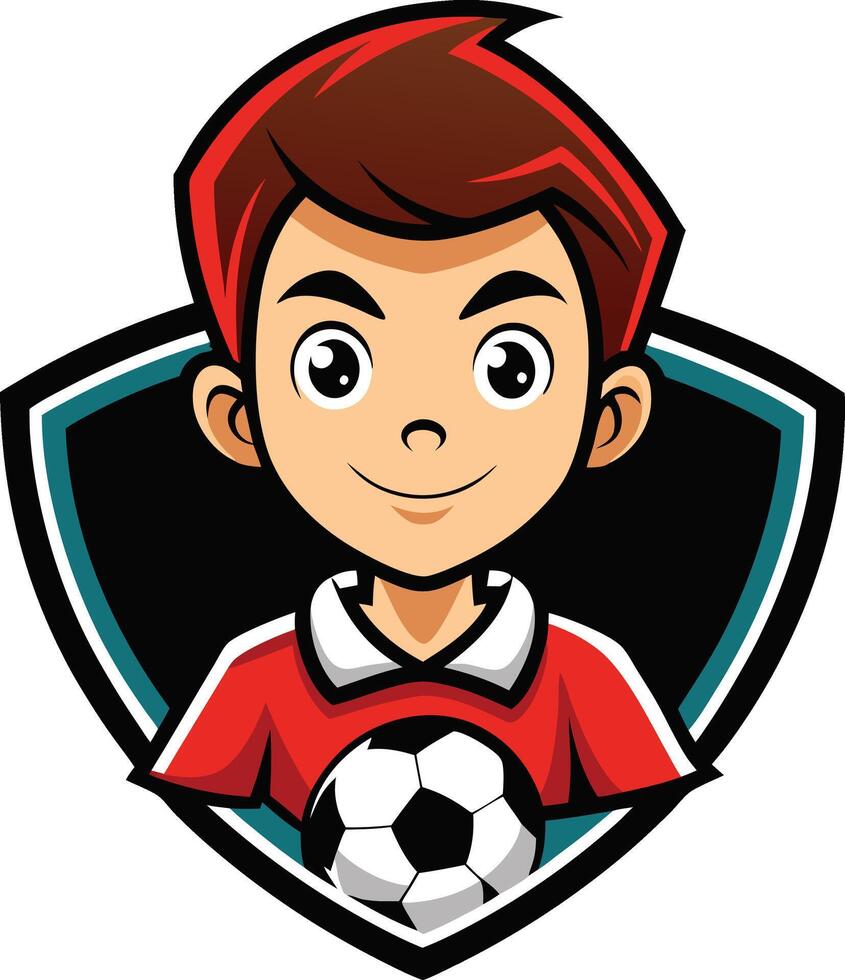 A cartoon boy holding a soccer ball vector