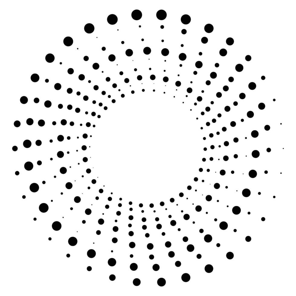 Halftone circle frame dotted background set. Round border Icon using halftone random circle dots vector