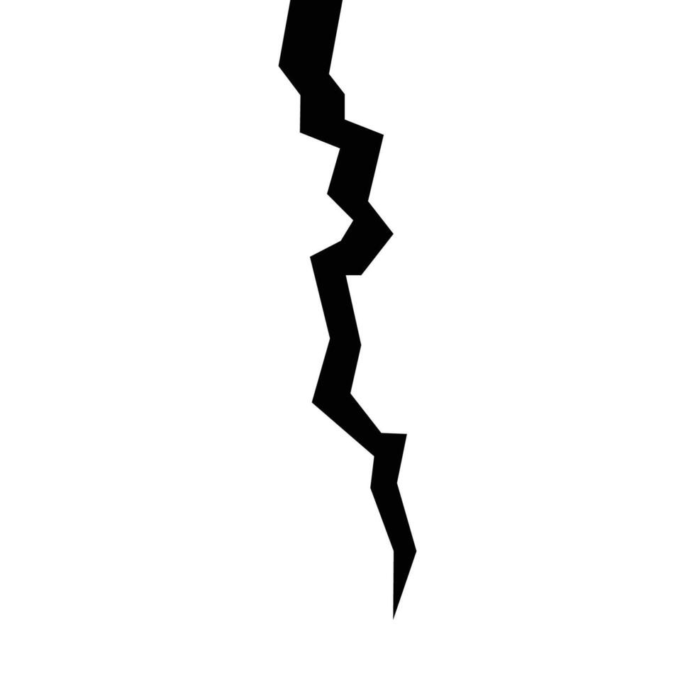Broken wall with a crack. Textured damage isolated on a white background. Scratches lines on surfaces. vector