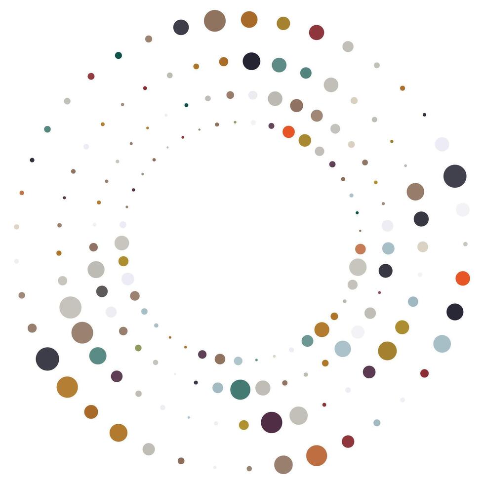 Colorful halftone round element, circular texture with dots vector