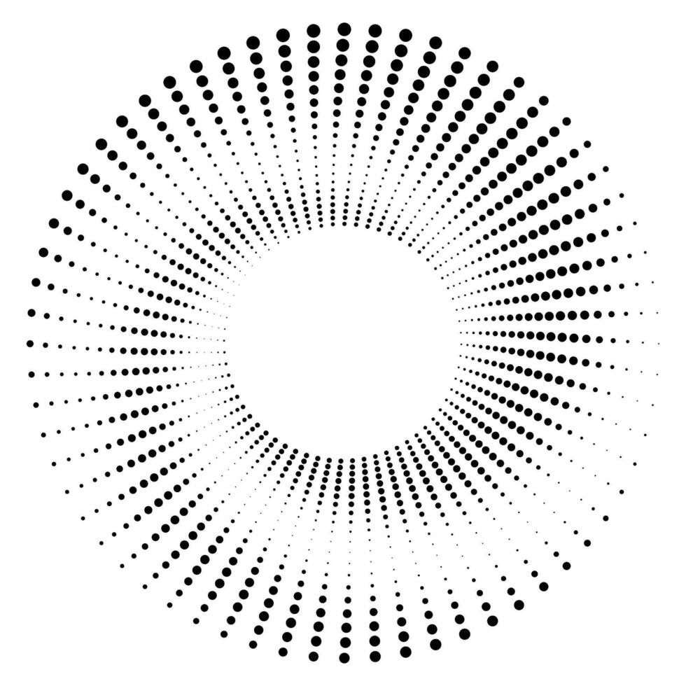 Radial halftone dotted background vector