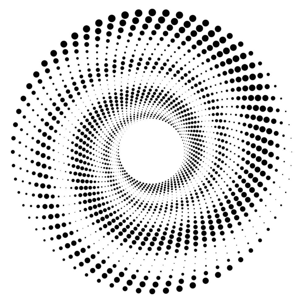 Black halftone round dotted frame vector