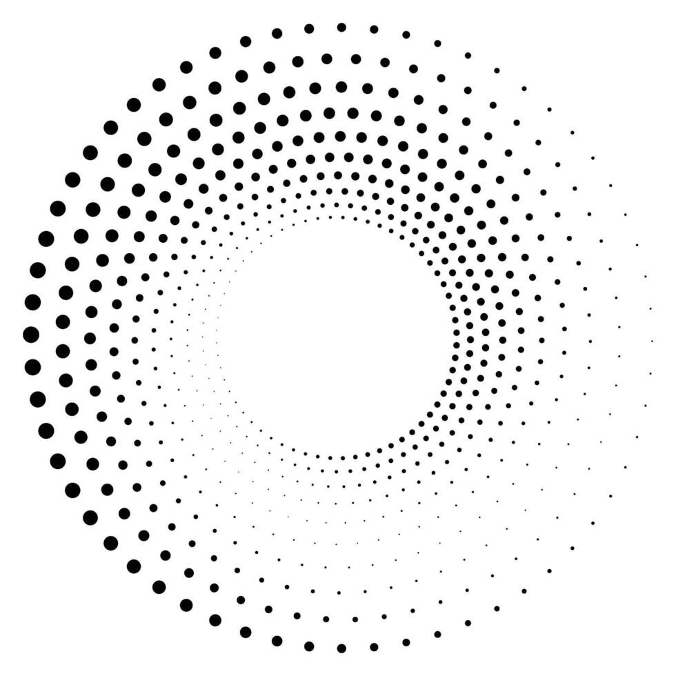 Black round halftone textured frame vector