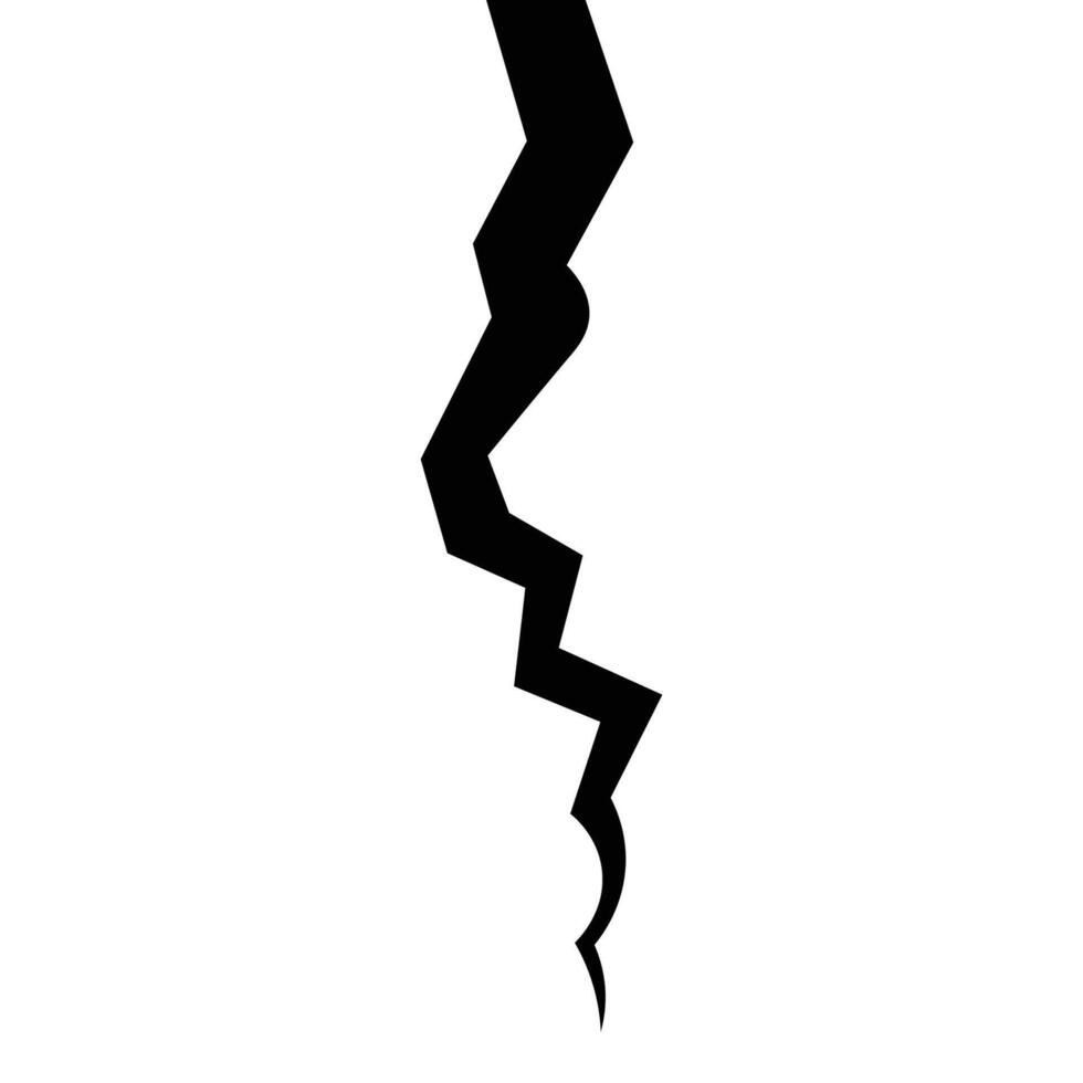 Broken wall with a crack. Textured damage. Breaks on land surface from earthquake. vector