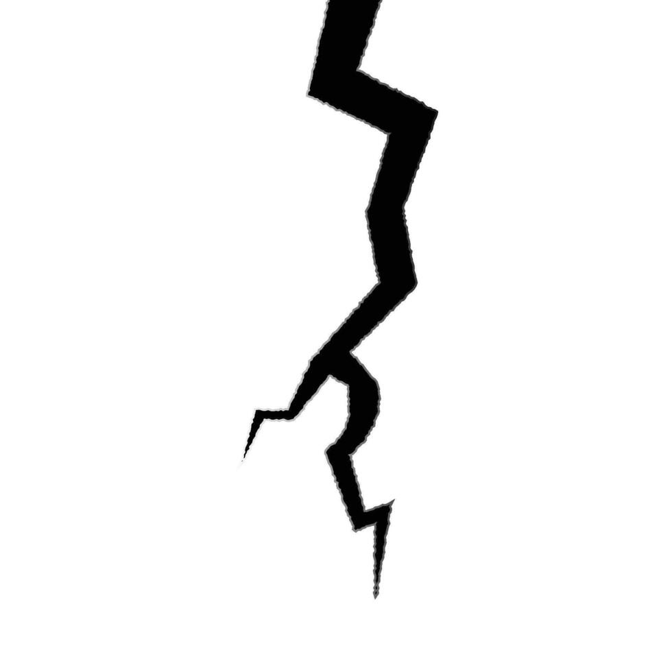 Broken wall with a crack. Textured damage. Surface cracks and fissures in ground, concrete, crevices from disaster. vector