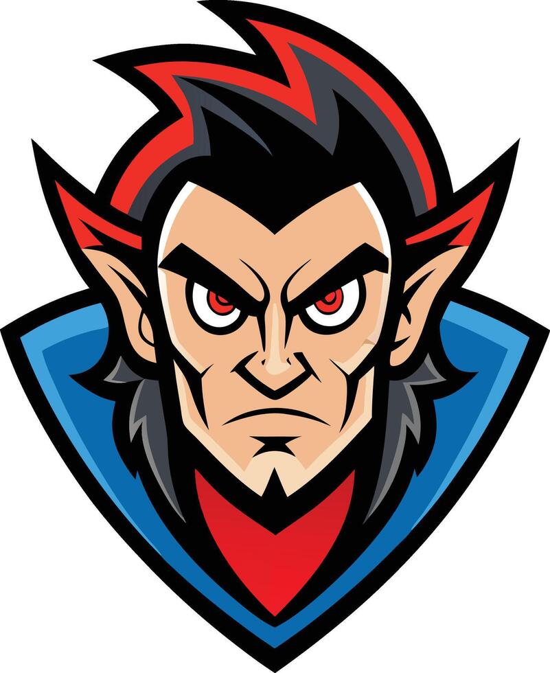 The evil vampire mascot vector