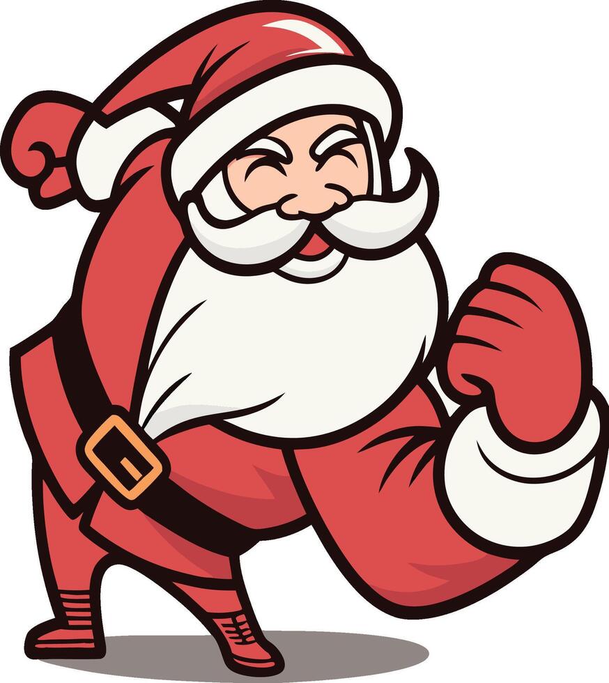 Santa claus showing his muscle christmas vector