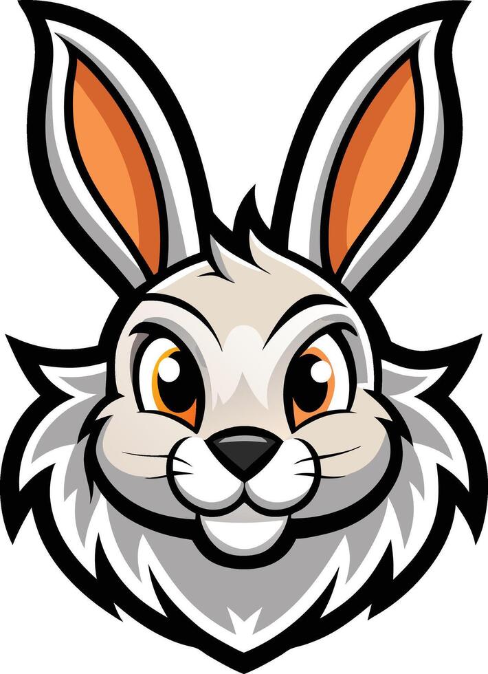 A cartoon rabbit head with big ears vector