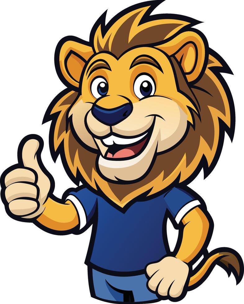 A cartoon lion giving a thumbs up vector