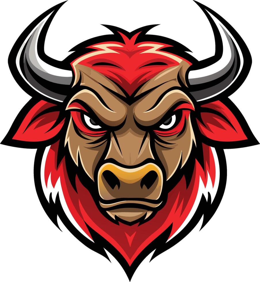 An angry bull head vector