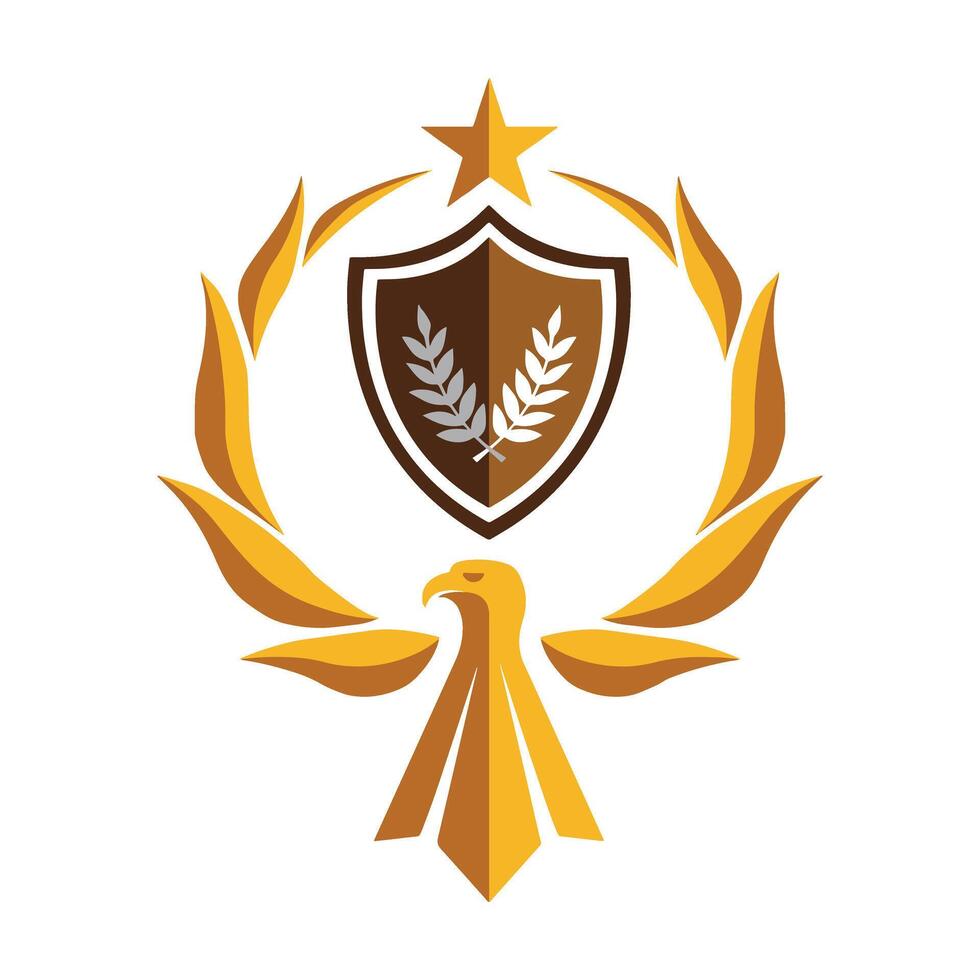 Eagle Military Academy Badge Shape Logo Icon vector