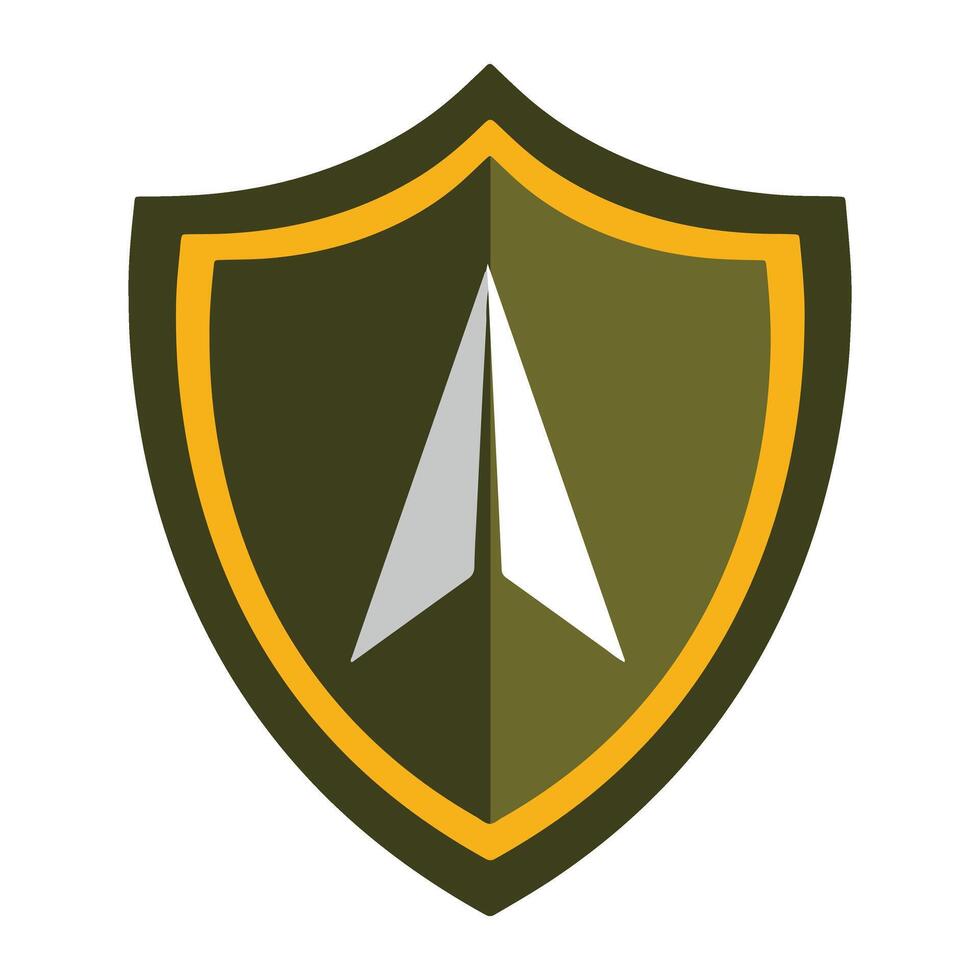 Green Army Military Unit Badge Shape Logo Icon vector