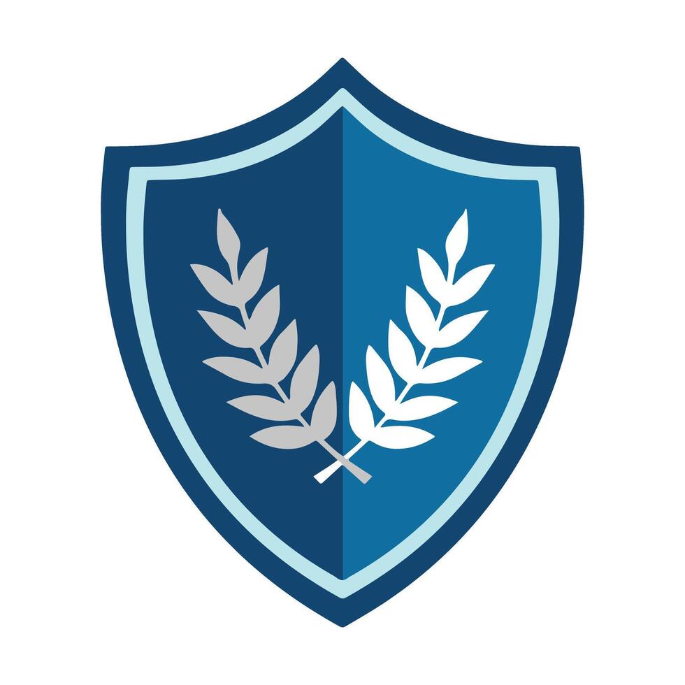 Blue Military Unit Badge Shape Logo Icon vector
