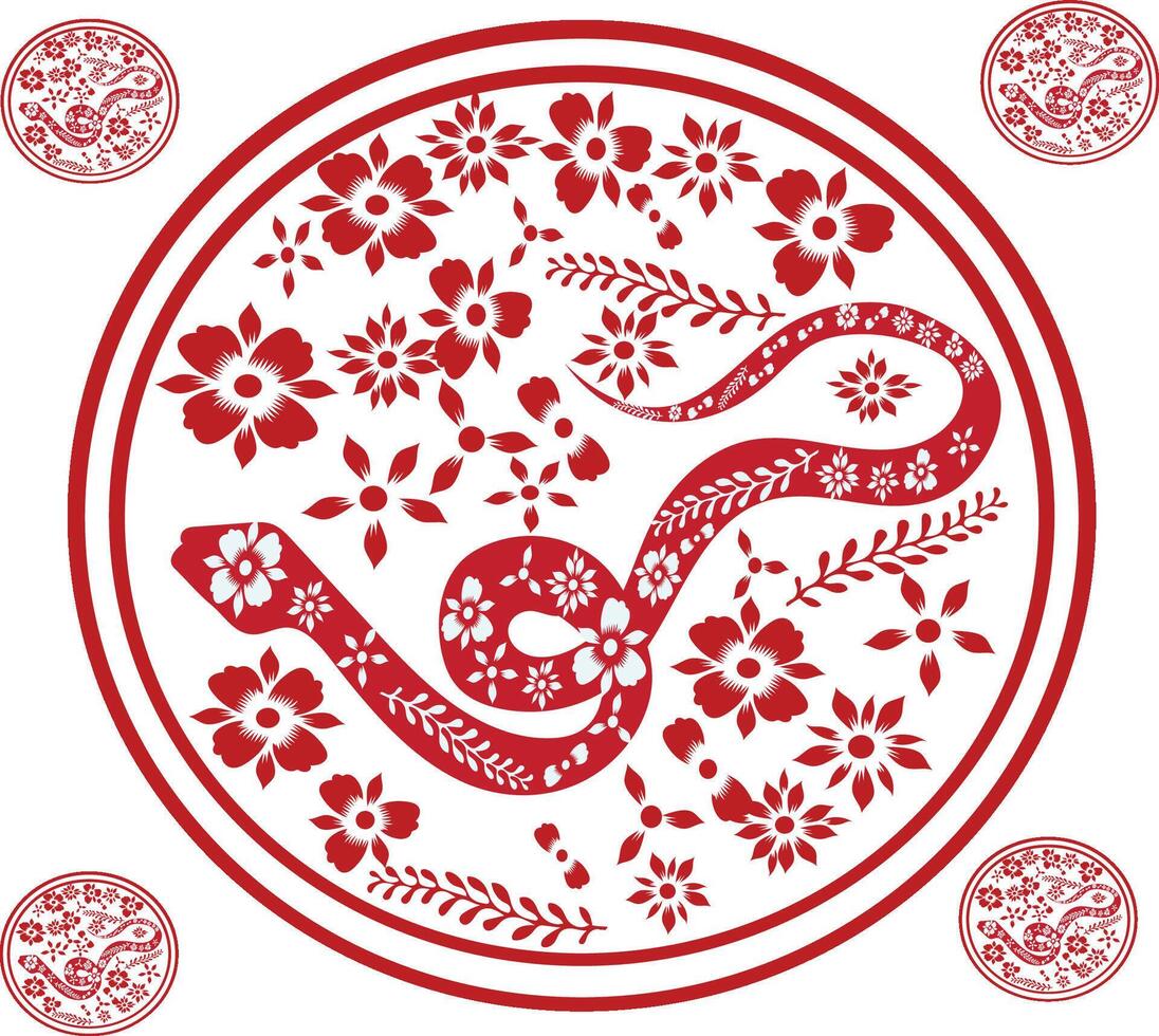 The chinese zodiac symbol for the year of the snake vector