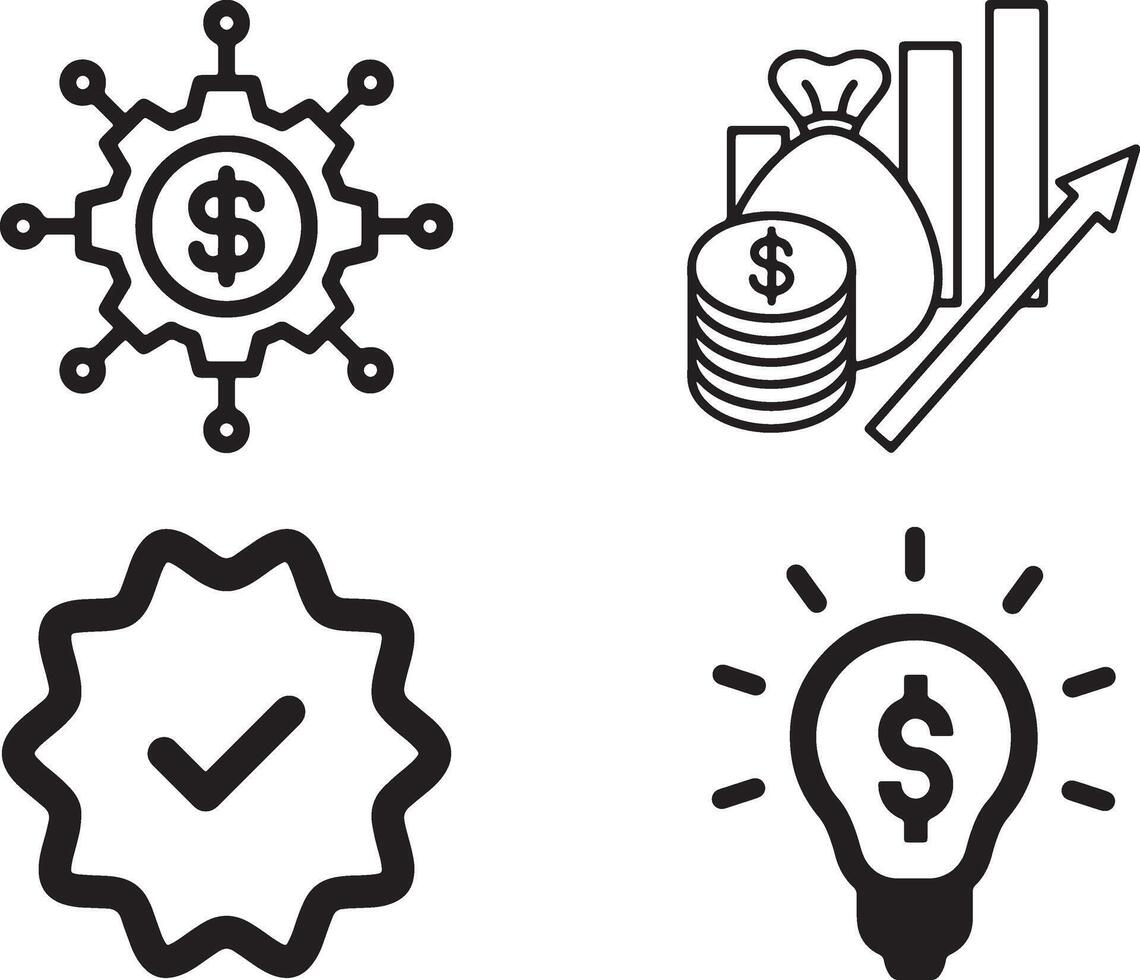Simple and Elegant Financial Symbols in Vectors Format