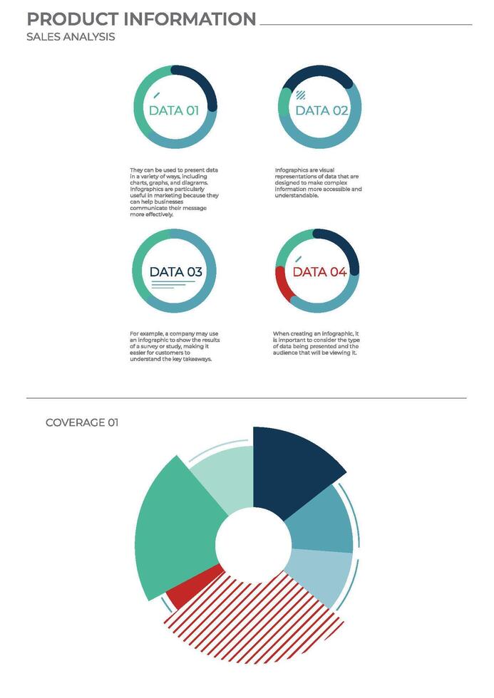 Data analysis pie charts in color. Finance elements charts. vector