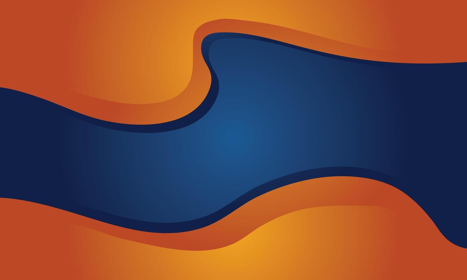 Orange blue wave abstract background vector