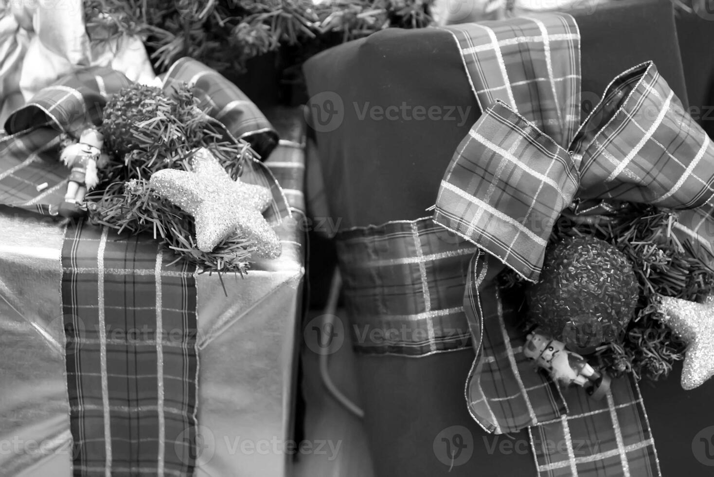 Tartan Christmas Ornament with Green and Red Plaid Pattern photo