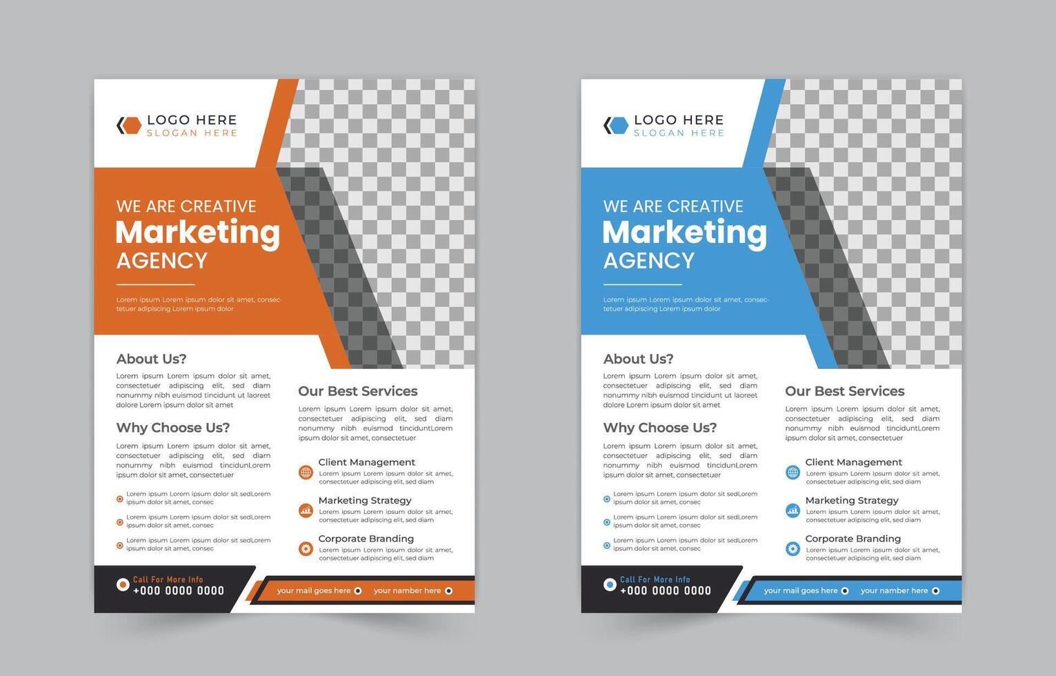a bundle of 2 templates of a4 flyer, template design or business poster template design, abstract business flyer, corporate banners and leaflets vector