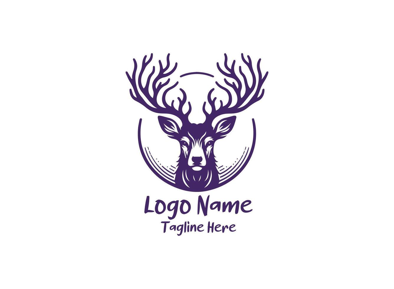 Deer iconic logo design vector