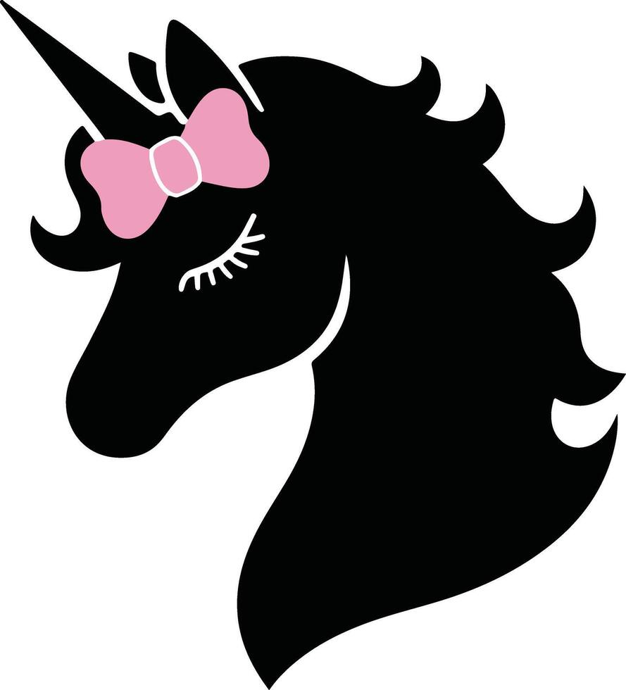 Magical Majesty Unicorn Head Silhouette Design in Minimalist Style vector