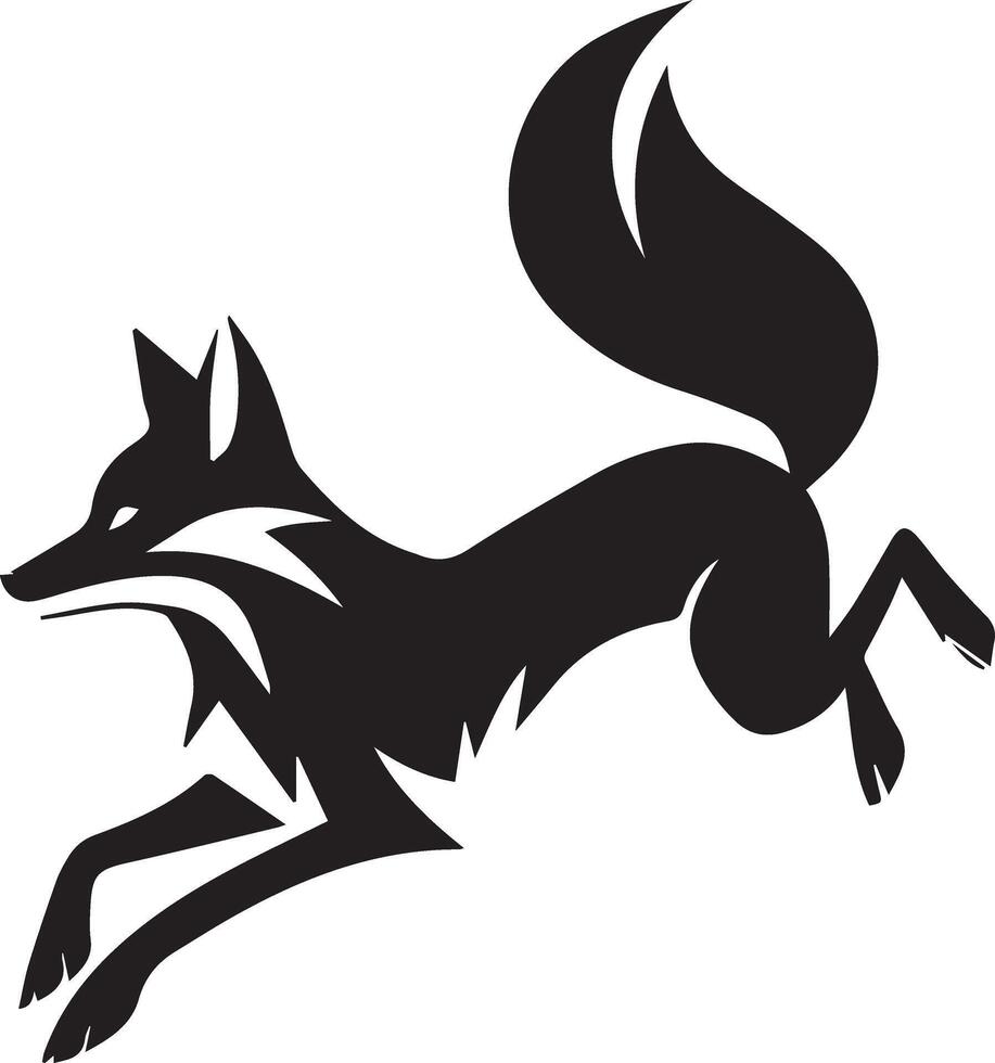 A fox silhouette art and illustration vector