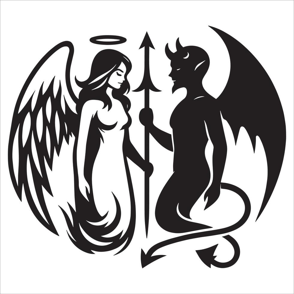 The Dual Nature Angelic vs Demonic vector