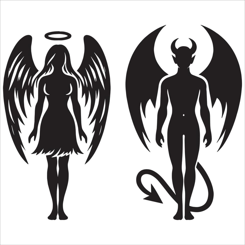 The Eternal Tug of War Good vs Evil vector