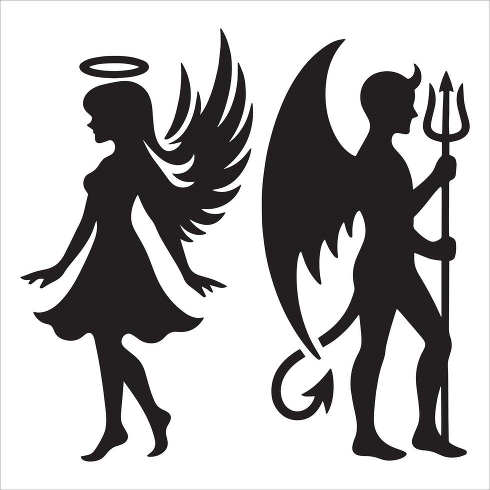 Torn Between Heaven and Hell vector