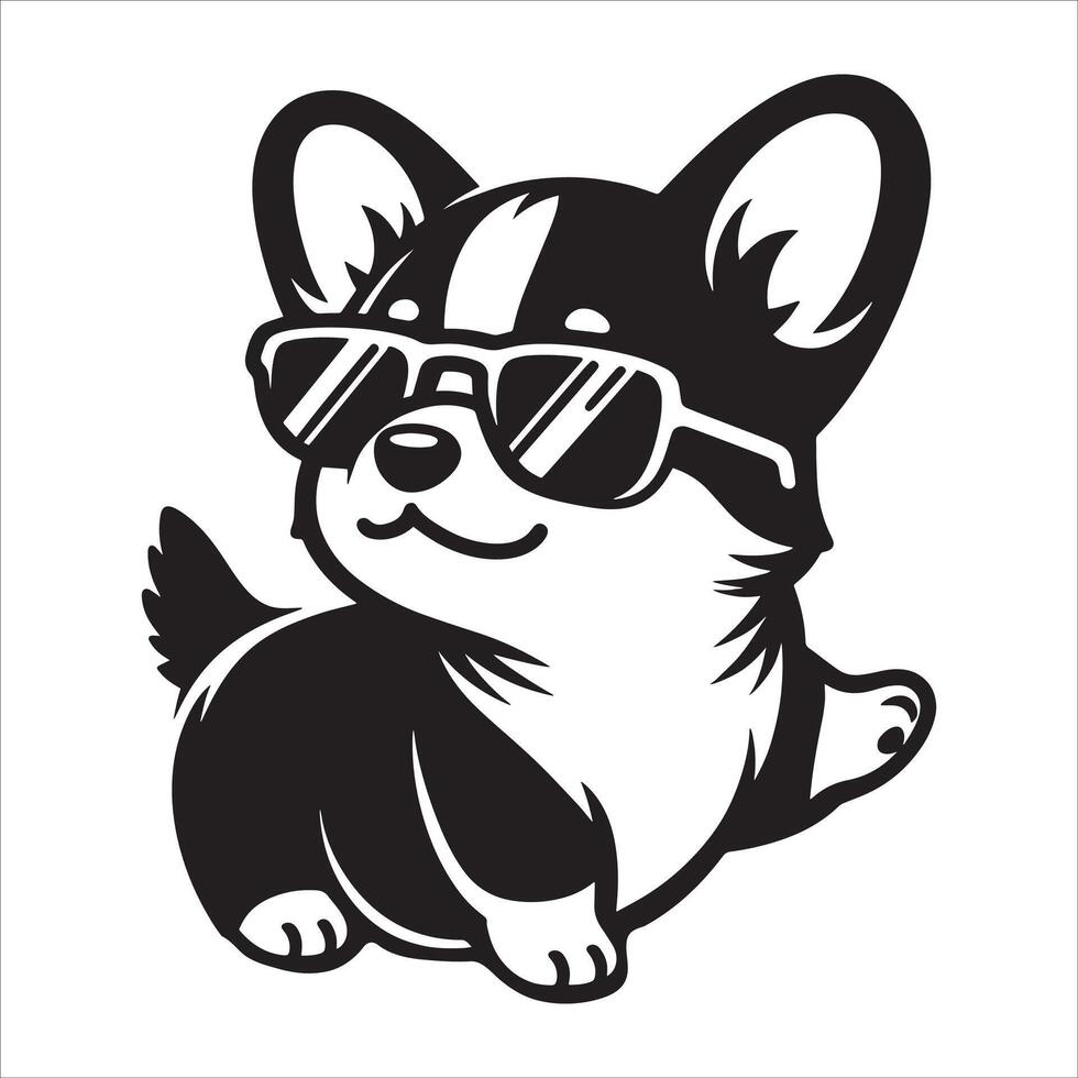 Cool Corgi Vibes vector