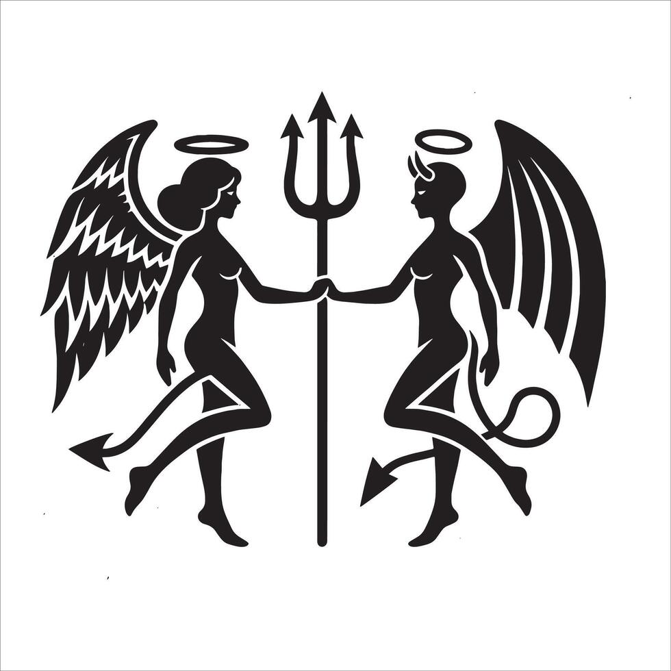 Angels and Devils A Dance of Duality vector