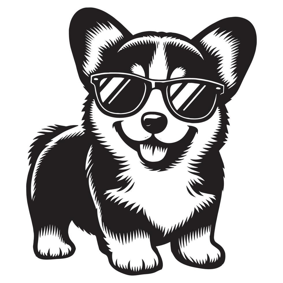 Sunglass Pup Swag vector