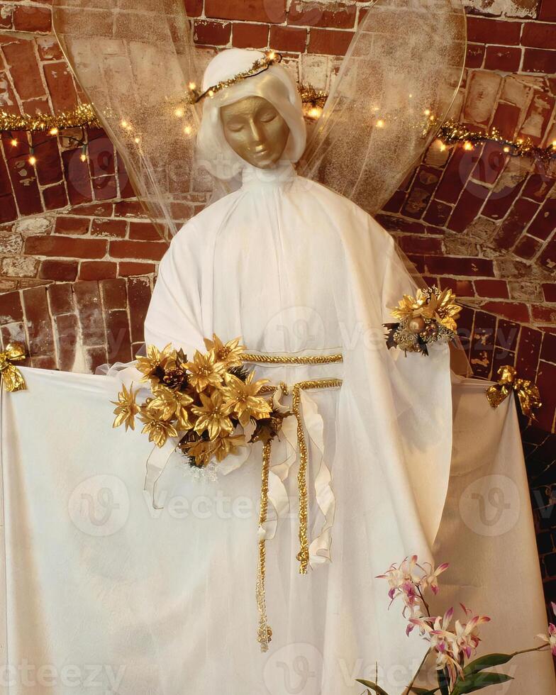 Elegant Floral Sculpture Display. A Traditional Religious Art Piece photo