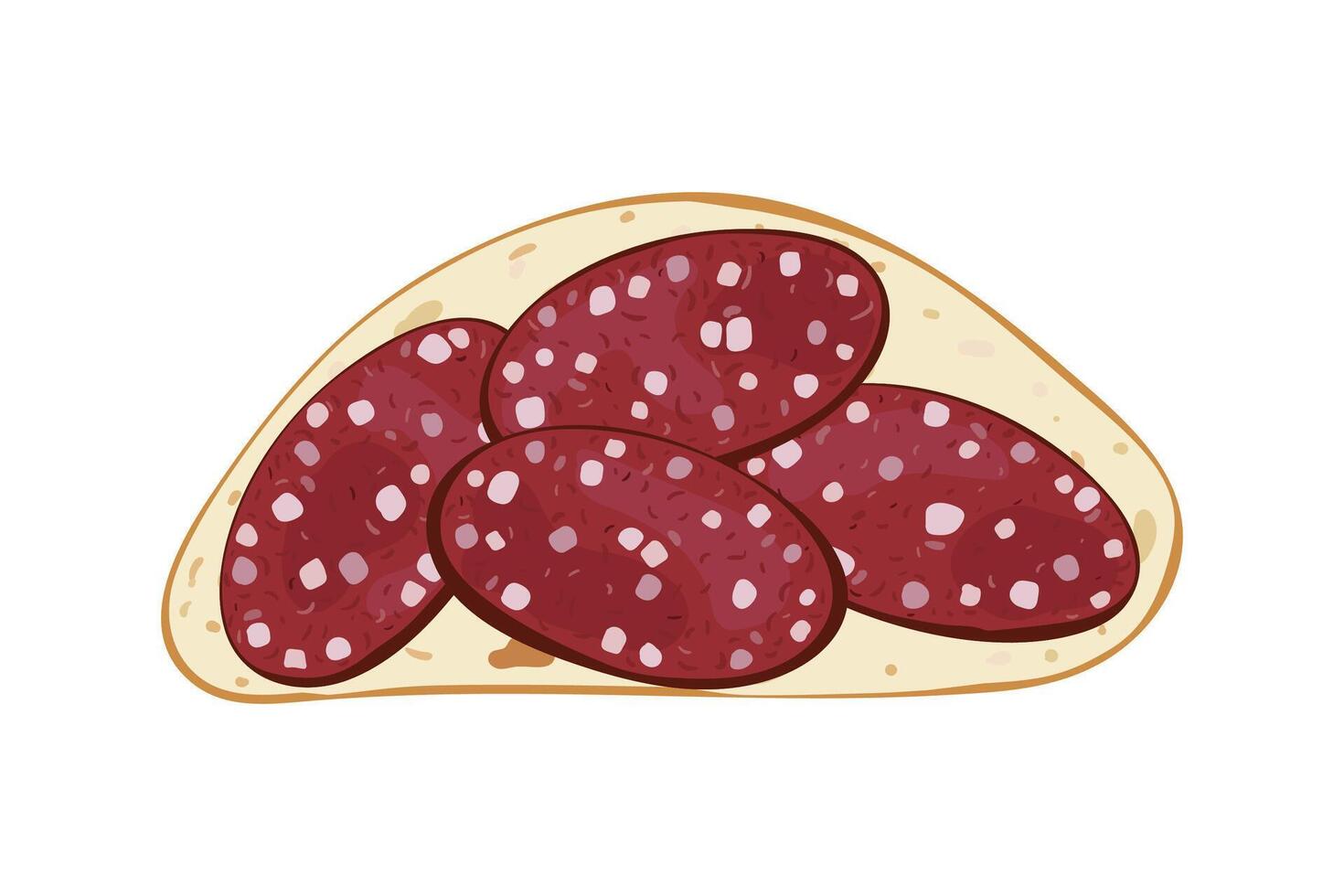 Realistic sandwich with sausage. Snack food. vector
