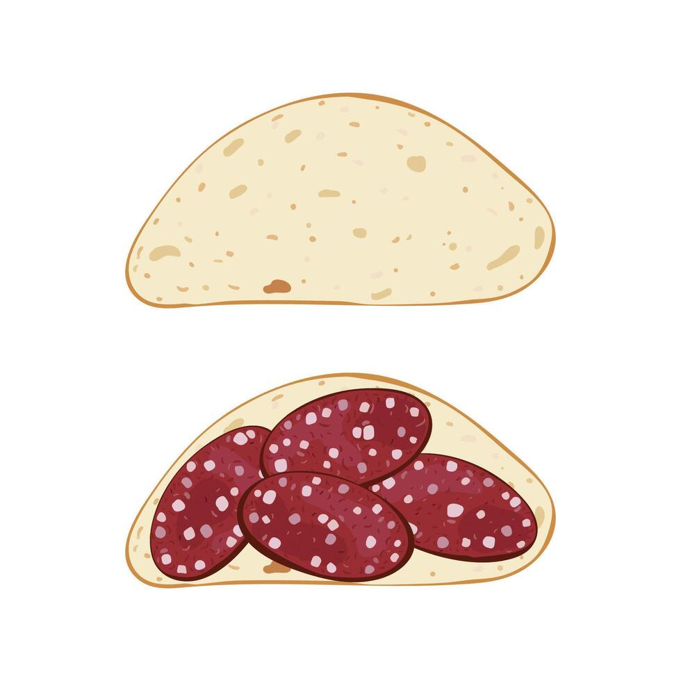 Bread and sandwich set. Snack food. vector