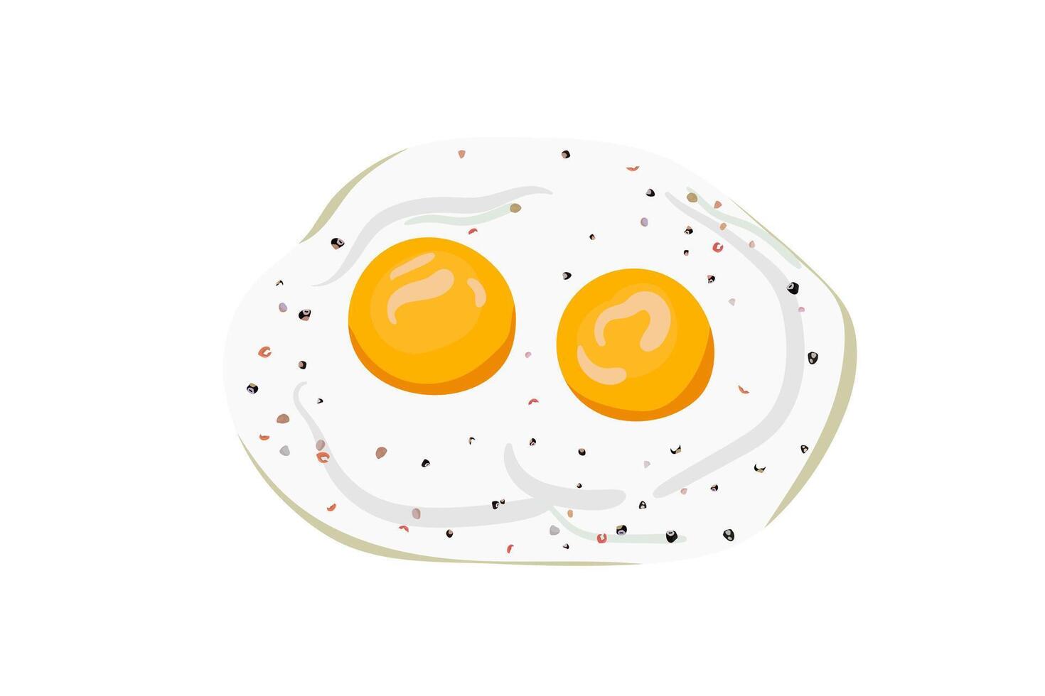 Omelet breakfast with eggs and seasonings. Healthy eating food. vector
