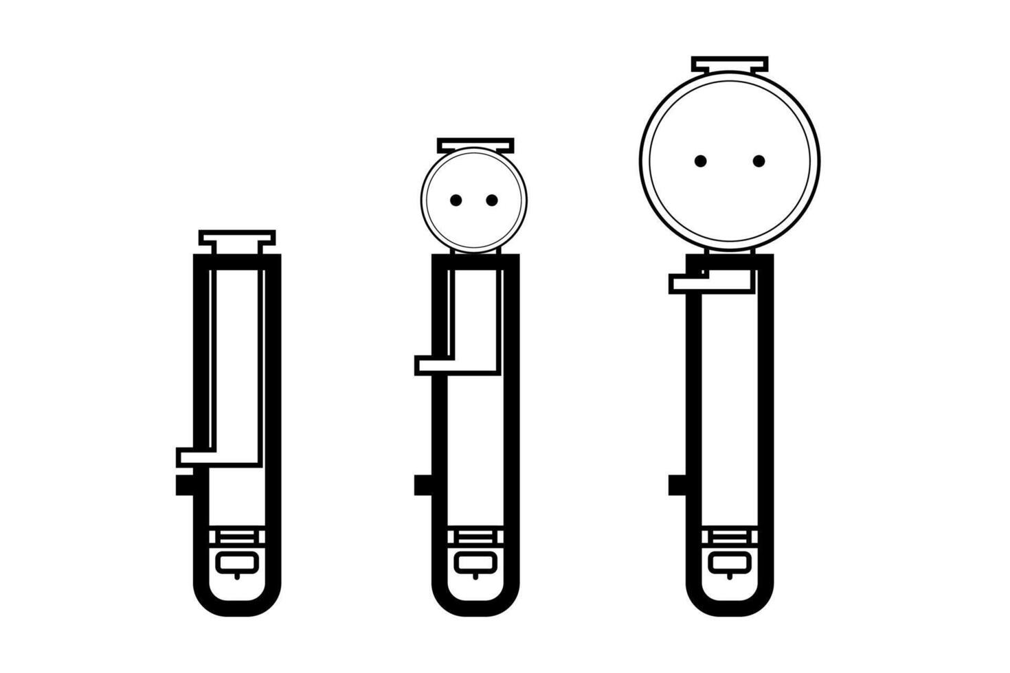 Buttonhole sewing machine foot set. Button holes vector