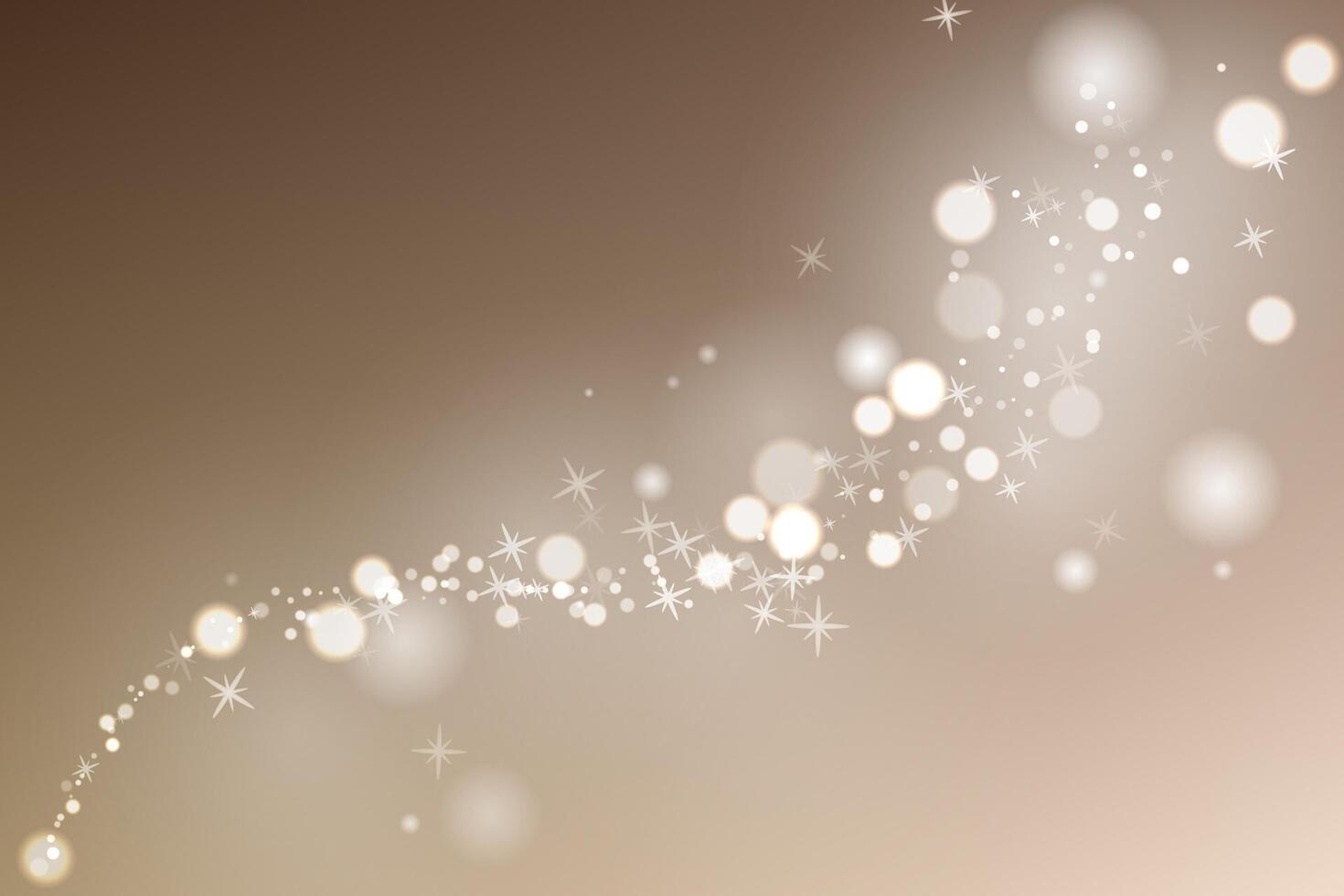Flow glowing sparks in beige background. Particles with glow effect. vector