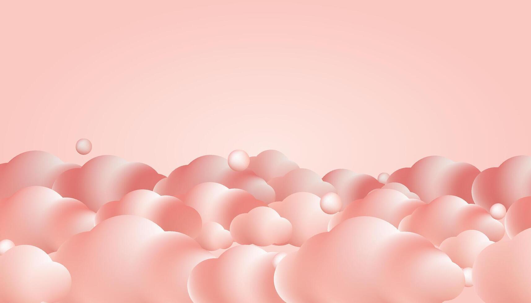 Pink clouds on the bottom. Pastel color design of magic sky. vector