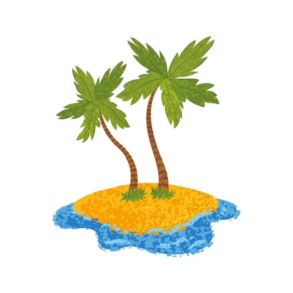 Colorful Illustration of a Island Isolated on White Background vector