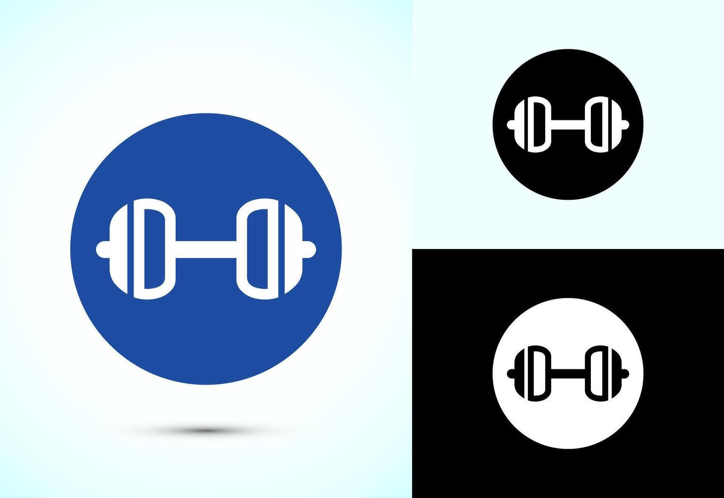 Dumbbell icon design for fitness, gym, exercise vector