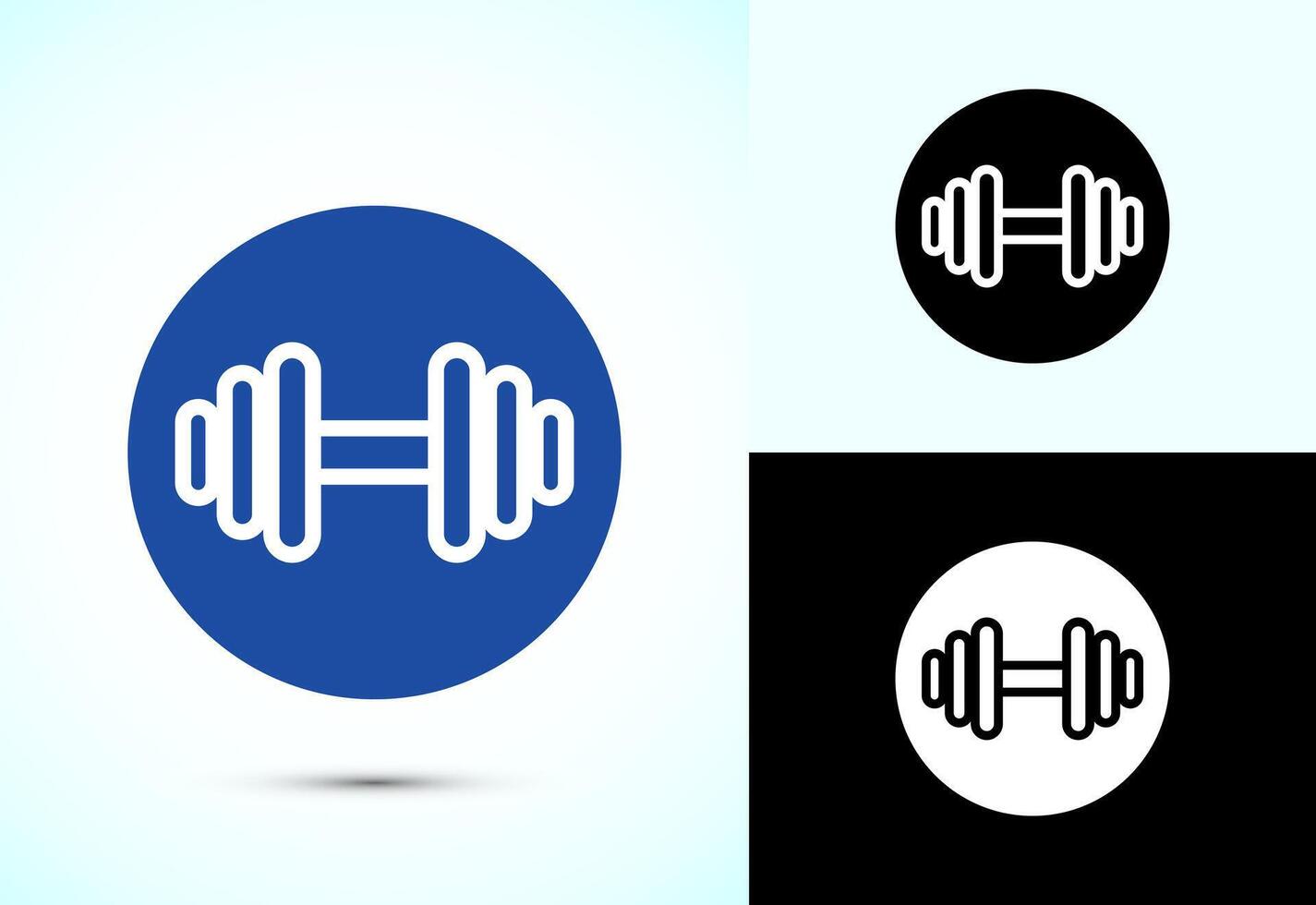 Dumbbell icon design for fitness, gym, exercise, weightlifting vector