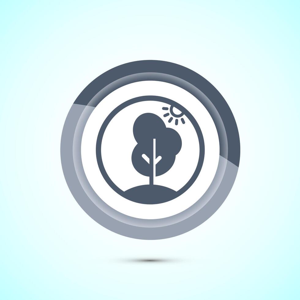 Nature icon design illustration, Outdoor icon, Ecology nature element, Gray Color Button Design vector