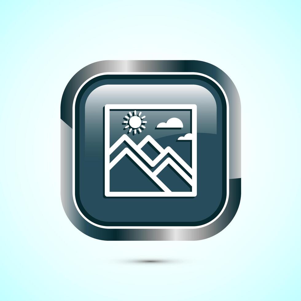 Nature icon design illustration, Outdoor icon, Ecology nature element, Gray Color Square Button Design vector