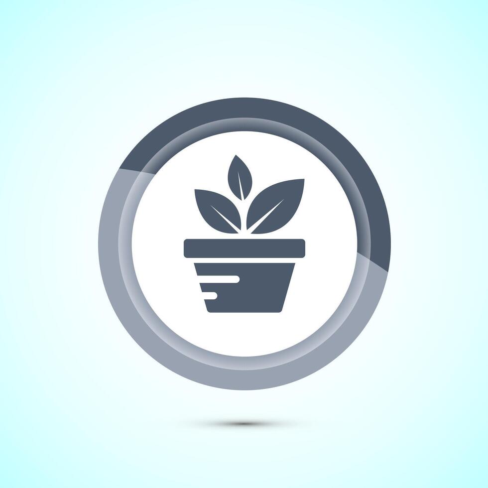 Plant icon design illustration, Sprout icon for apps and webs, Gray Color Button Design vector