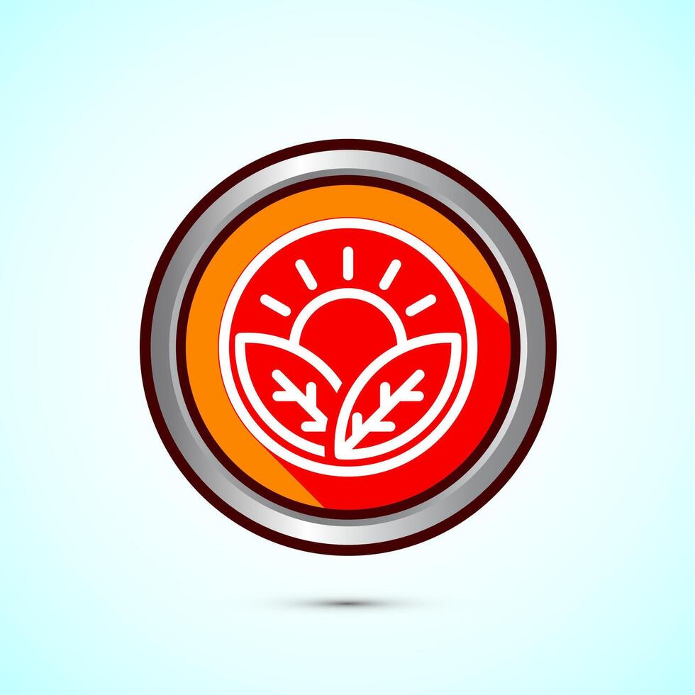 Nature icon design illustration, Outdoor icon, Ecology nature element, Orange Shadow Button Design vector
