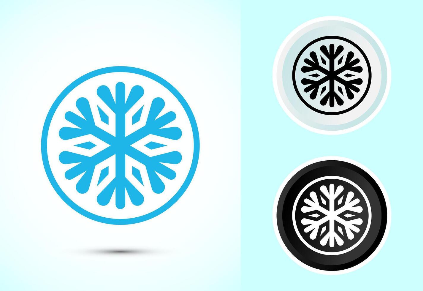 Snowflake icon design, Keep frozen icon, Symbol of snow, Winter design element. illustration vector