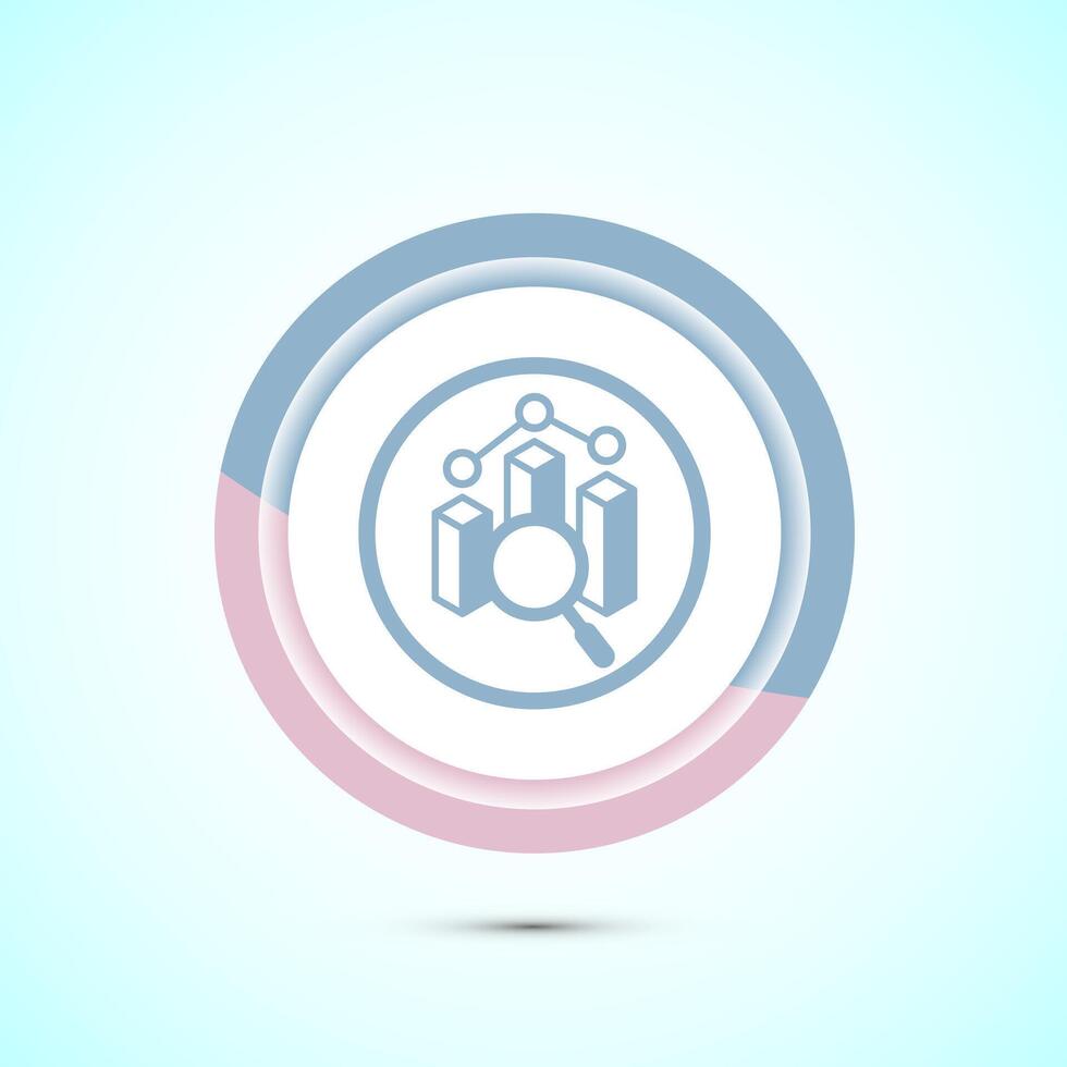 Data analytics icon design illustration. Market research, analytic icon, Pastel Color Button Design vector