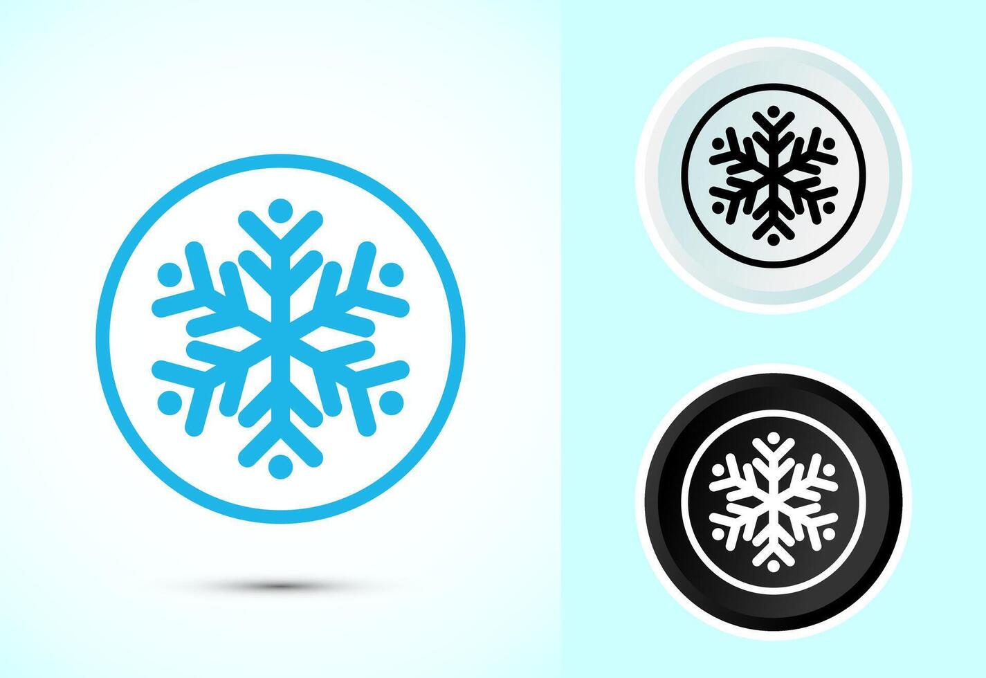 Snowflake icon design, Keep frozen icon, Symbol of snow, Winter design element. vector